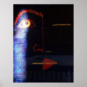Póster Pintura a óleo original: Hierophant, olho no