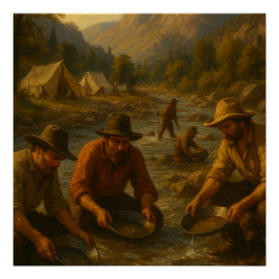 Póster Pintura a óleo que retrata a Dourada Rússia americ