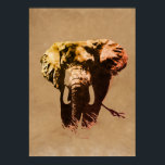 Póster Pintura a tinta de elefante marrom Pop art<br><div class="desc">BW - Imagem digital Pop de arte dos elefantes negros e brancos africanos - Impressões de Posters naturais africanos</div>