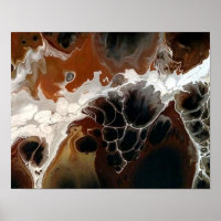 Pintura Abstrata Acrílica Fluida Marrom Neutra