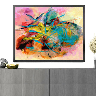 Póster Pintura Abstrata Colorida Energética