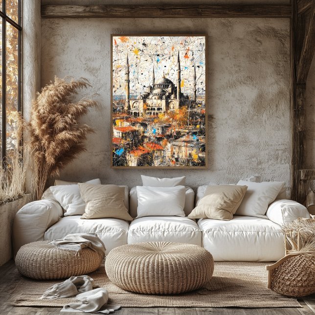 Poster Pintura Abstrata com Gotejamento de Santa Sofia Is (Criador carregado)