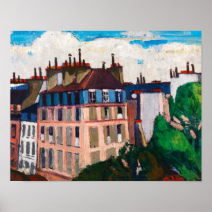 Poster Pintura Abstrata da Cidade de Paris Vintage