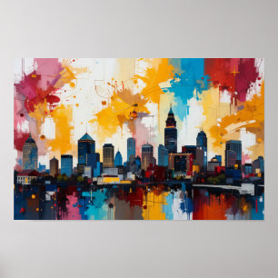 Poster pintura abstrata da silhueta da cidade de Atlanta,
