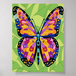 Poster Pintura abstrata de borboleta