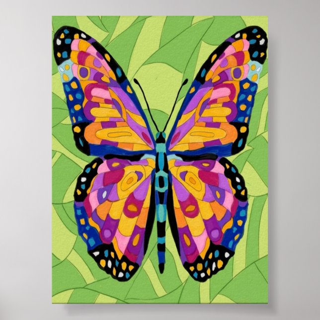 Poster Pintura abstrata de borboleta  (Frente)