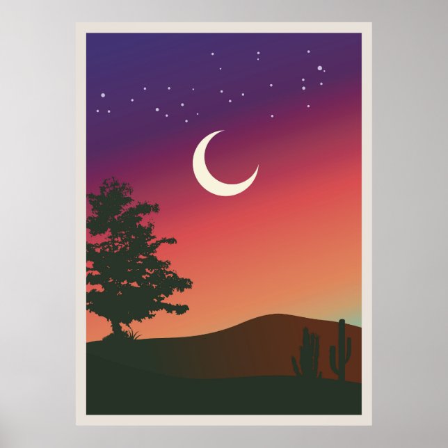 Poster Pintura abstrata de montanha, (Frente)