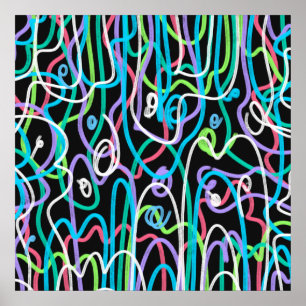 Poster Pintura Abstrata Neon