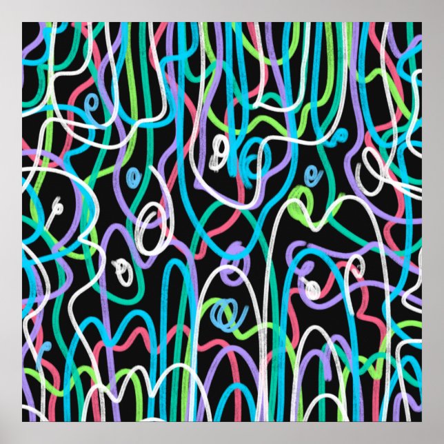 Poster Pintura Abstrata Neon (Frente)