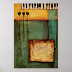 Poster Pintura abstrato com Chaves Piano