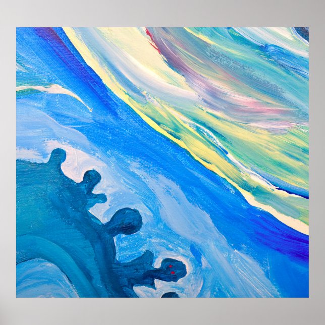 Poster Pintura acrílica colorida, fundo texturizado. (Frente)