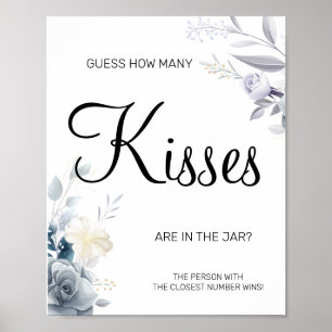 Poster Pintura aquarela Quantos beijos Sinal de jogo para