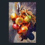 Poster Pintura aquosa de cebola para sala de jantar de co<br><div class="desc">"Cebola" ✍︎ Arte Original - Pintura em Aquarela por Yanushkova  ART-209</div>