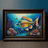 Pintura aquosa de peixes de recife coloridos 3:2