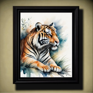 Poster Pintura aquosa de um Tigre 5:4