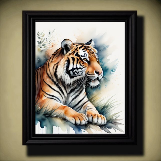 Poster Pintura aquosa de um Tigre 5:4 (Criador carregado)