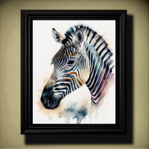 Poster Pintura aquosa de zebra 5:4