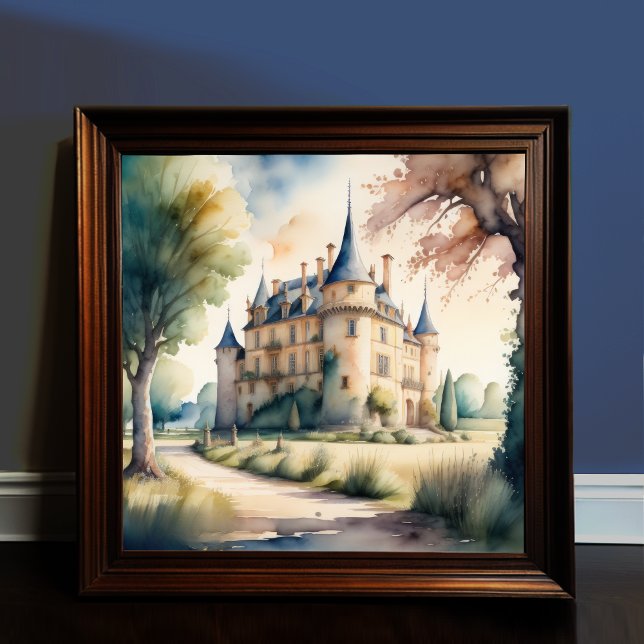 Poster Pintura aquosa do chateau III francês (Criador carregado)