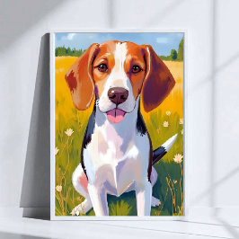 Poster Pintura Artística de Cachorro Beagle