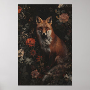 Poster Pintura Artística de Raposa Vermelha da Floresta E