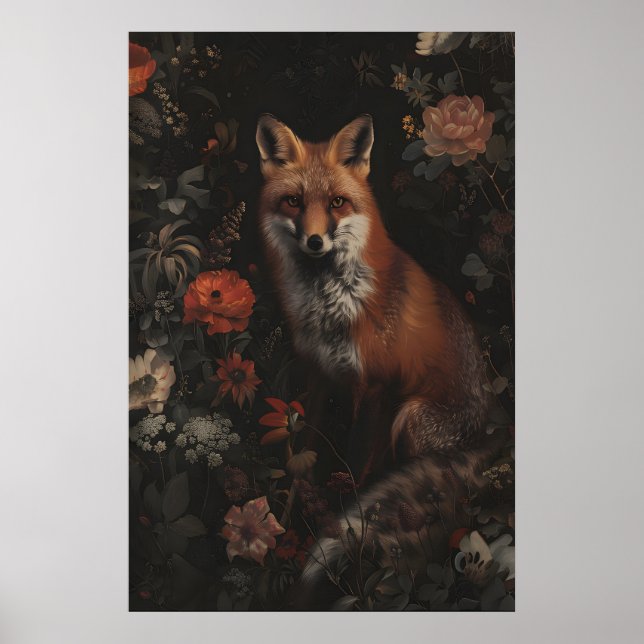 Poster Pintura Artística de Raposa Vermelha da Floresta E (Frente)