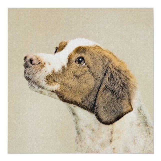 Póster Pintura Brittany - Arte Cachorra Original (Frente)