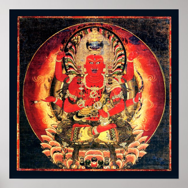 Póster Pintura Budista Aizen Myoo do século 14 (Frente)