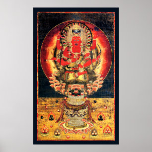 Póster Pintura budista do século XIV de Aizen Myoo