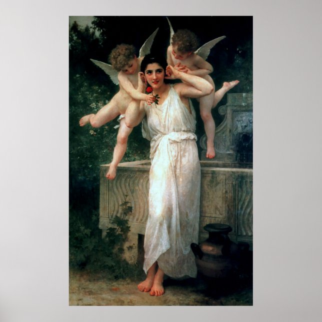 Póster Pintura clássica de Bouguereau em 1893 - Juventude (Frente)