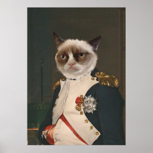 Poster Pintura Clássica de Gato Grumpy