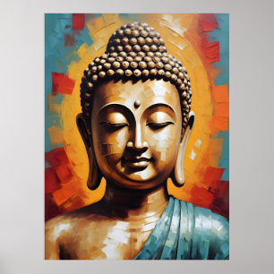 Poster Pintura Colorida Buddha - Arte de Muro Moderna