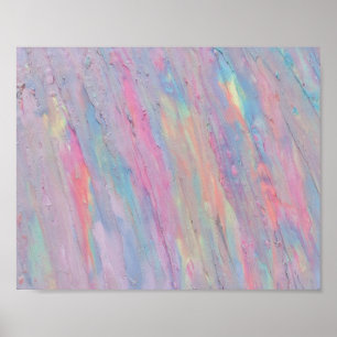 Poster Pintura Colorida do Abstrato Girly Rainbow