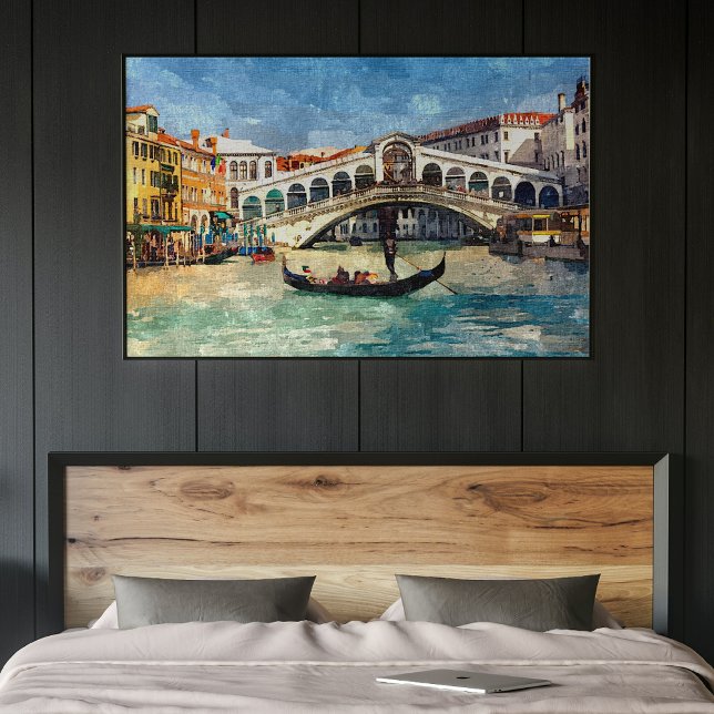 Póster Pintura Colorida do Canal Grande de Veneza (Criador carregado)