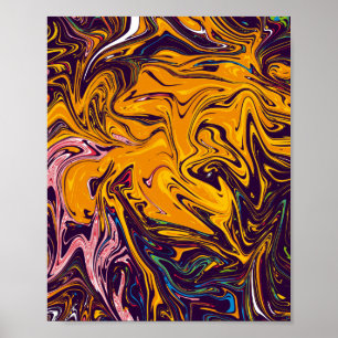 Poster pintura colorida e obra-prima de arte fina