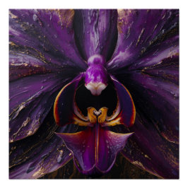 Póster Pintura Colorida Lentamente Preenchendo Pétalas Fl