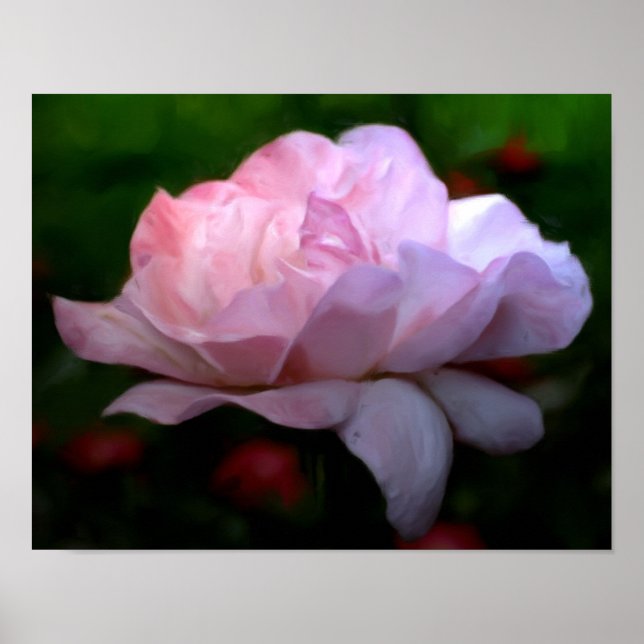 Póster Pintura com Foto de Arte Flor Rosa Forte (Frente)