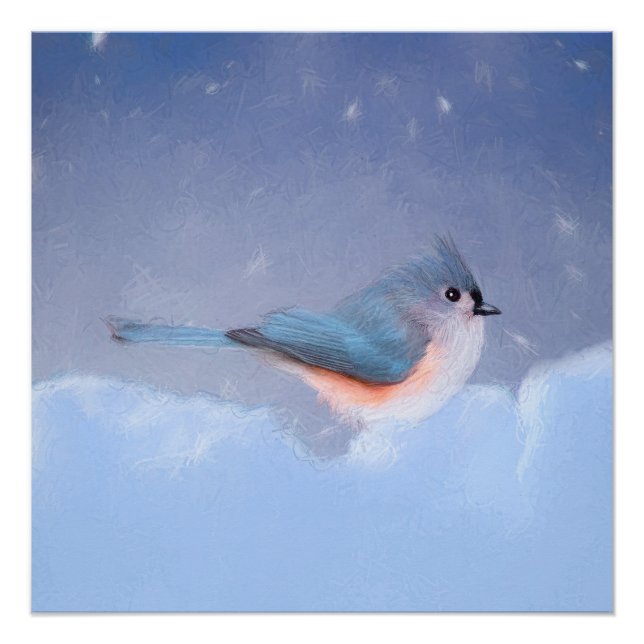 Póster Pintura com Titmouse Tufado - Arte Cachorra Origin (Frente)