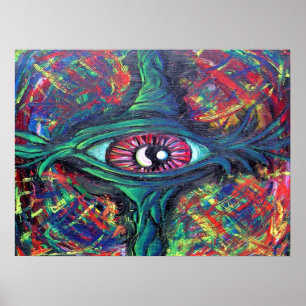 Póster Pintura com torção de olhos e trippy