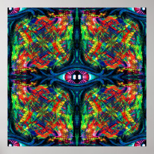 Póster Pintura com torção de olhos e trippy