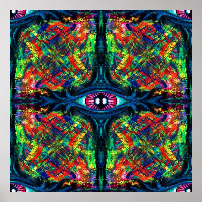 Póster Pintura com torção de olhos e trippy (Frente)