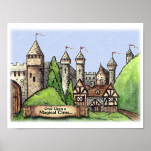 Poster Pintura da Aldeia Renascentista