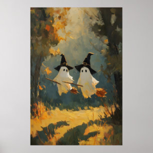 Poster Pintura da Bruxa Fantasma, Parede de Halloween Imp