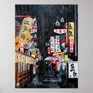 Poster Pintura da Chuva de Tóquio por Alfred Fox
