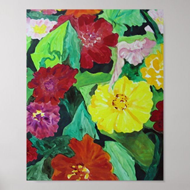 Poster Pintura da Flor do Jardim Leiteiro (Frente)