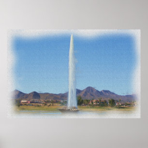Póster Pintura da foto da fonte em colinas da fonte, Az