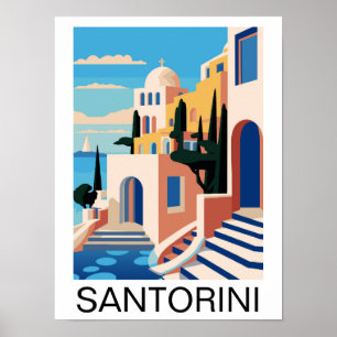 Poster Pintura da Grécia Santorini