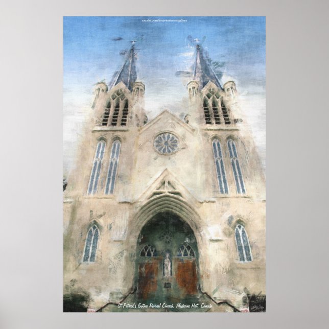 Póster Pintura da Igreja Gótica de Patrick, rua (Frente)