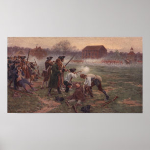 Póster Pintura da linha batalha no revolucionário