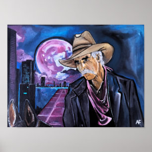 Poster Pintura da Lua Neon por Alfred Fox