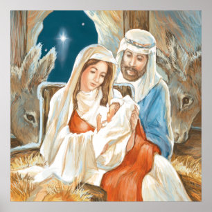 Póster Pintura da natividade da estrela do Natal